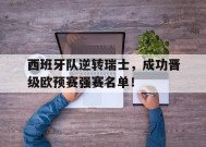金年会平台-西班牙队逆转瑞士，成功晋级欧预赛强赛名单！